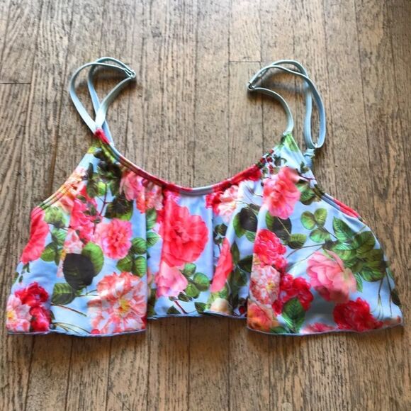 MinkPink Floral Flutter Bikini‎ Top - Picture 2 of 6